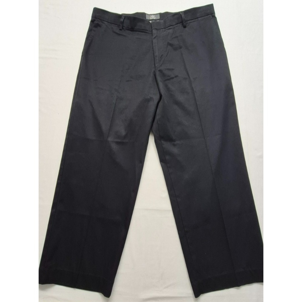 Dockers men's black iron free khaki flat‎ front pants 38x29 classic fit straight